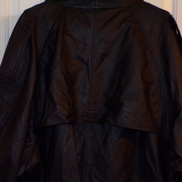 PHASE 2 LONG BLACK LEATHER JACKET - Picture 6 of 6
